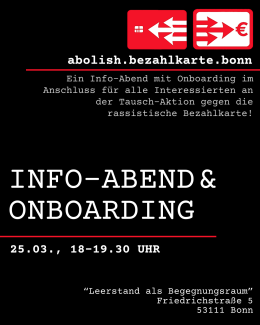 Flyer mit Text zur Veranstaltung